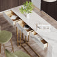 Glam Metal and Stone Bar Table Rectangle Counter Height Dining Table for Living Room Clearhalo 'Bar Furniture' 'Bar Tables' 'bar_tables' 'furn' 'furn_bar_tables' 'Furniture' 'Kitchen & Dining Furniture' 6650943