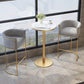 Faux Marble Bistro Bar Table Gold Frame Bar Table for Dining Room 23.6"L x 23.6"W x 41.3"H Without Chairs Clearhalo 'Bar Furniture' 'Bar Tables' 'bar_tables' 'furn' 'furn_bar_tables' 'Furniture' 'Kitchen & Dining Furniture' 6650977