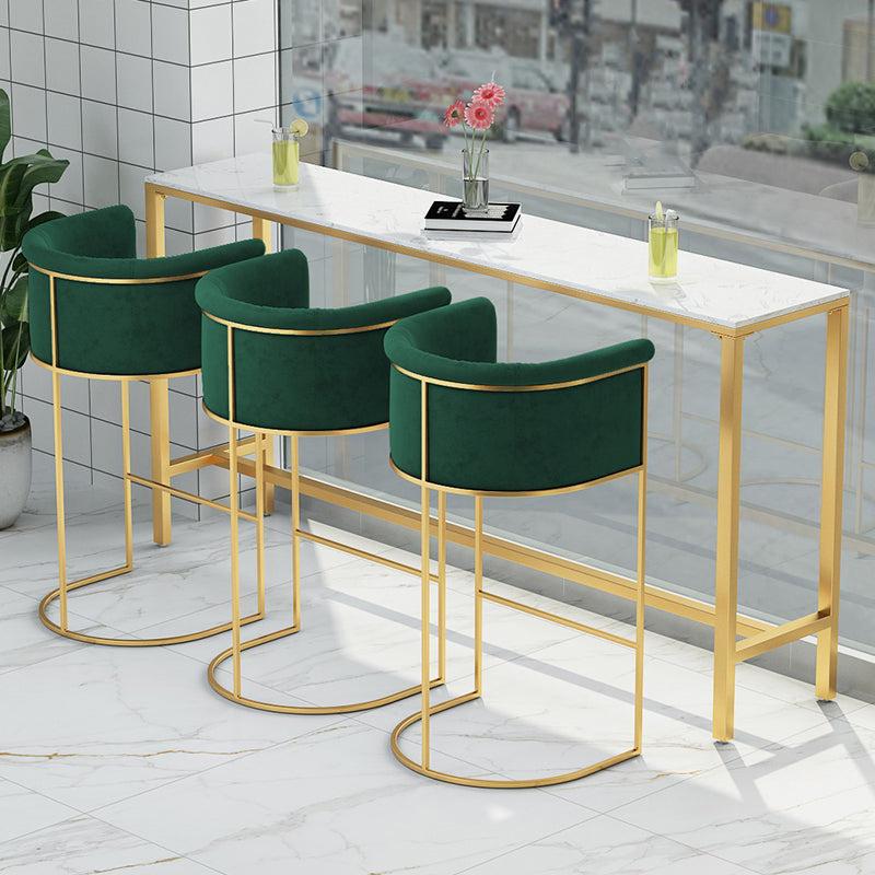 Faux Marble Bistro Bar Table Gold Frame Bar Table for Dining Room Clearhalo 'Bar Furniture' 'Bar Tables' 'bar_tables' 'furn' 'furn_bar_tables' 'Furniture' 'Kitchen & Dining Furniture' 6650978