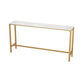 Faux Marble Bistro Bar Table Gold Frame Bar Table for Dining Room 78.7"L x 15.7"W x 41.3"H Without Chairs Clearhalo 'Bar Furniture' 'Bar Tables' 'bar_tables' 'furn' 'furn_bar_tables' 'Furniture' 'Kitchen & Dining Furniture' 6650979
