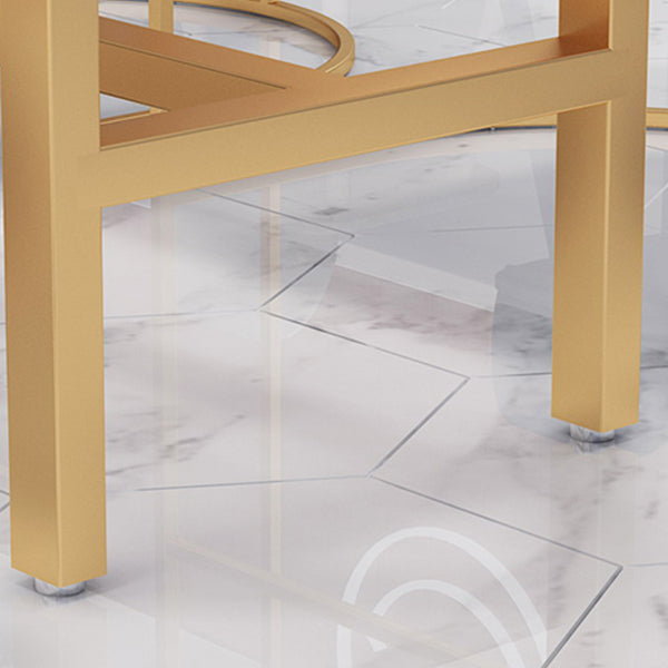 Faux Marble Bistro Bar Table Gold Frame Bar Table for Dining Room Clearhalo 'Bar Furniture' 'Bar Tables' 'bar_tables' 'furn' 'furn_bar_tables' 'Furniture' 'Kitchen & Dining Furniture' 6650980