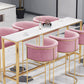 Faux Marble Bistro Bar Table Gold Frame Bar Table for Dining Room Clearhalo 'Bar Furniture' 'Bar Tables' 'bar_tables' 'furn' 'furn_bar_tables' 'Furniture' 'Kitchen & Dining Furniture' 6650981
