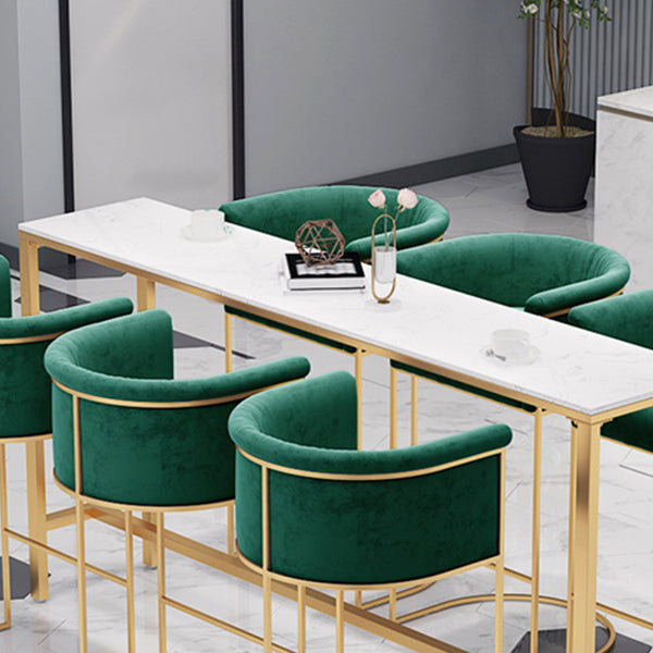 Faux Marble Bistro Bar Table Gold Frame Bar Table for Dining Room Clearhalo 'Bar Furniture' 'Bar Tables' 'bar_tables' 'furn' 'furn_bar_tables' 'Furniture' 'Kitchen & Dining Furniture' 6650982