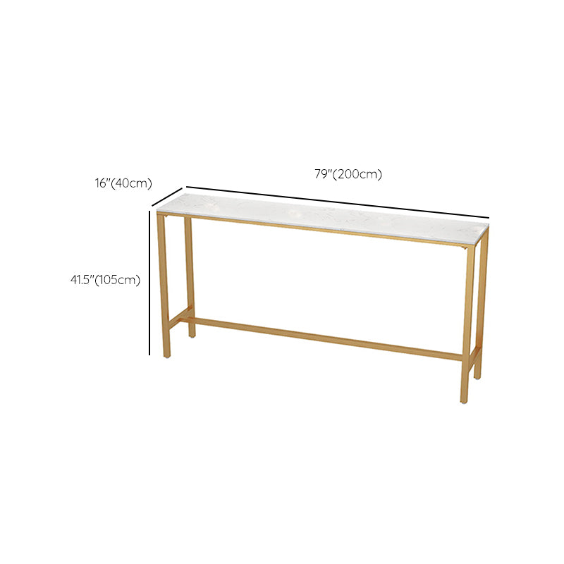 Faux Marble Bistro Bar Table Gold Frame Bar Table for Dining Room Clearhalo 'Bar Furniture' 'Bar Tables' 'bar_tables' 'furn' 'furn_bar_tables' 'Furniture' 'Kitchen & Dining Furniture' 6650984