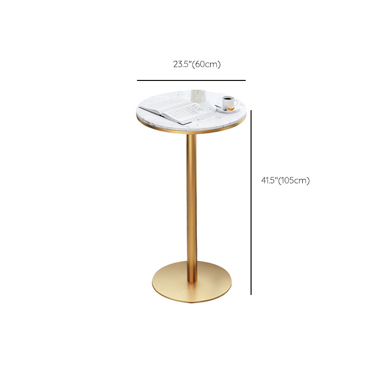 Faux Marble Bistro Bar Table Gold Frame Bar Table for Dining Room Clearhalo 'Bar Furniture' 'Bar Tables' 'bar_tables' 'furn' 'furn_bar_tables' 'Furniture' 'Kitchen & Dining Furniture' 6650986