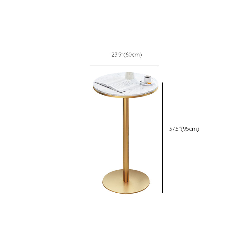 Faux Marble Bistro Bar Table Gold Frame Bar Table for Dining Room Clearhalo 'Bar Furniture' 'Bar Tables' 'bar_tables' 'furn' 'furn_bar_tables' 'Furniture' 'Kitchen & Dining Furniture' 6650987