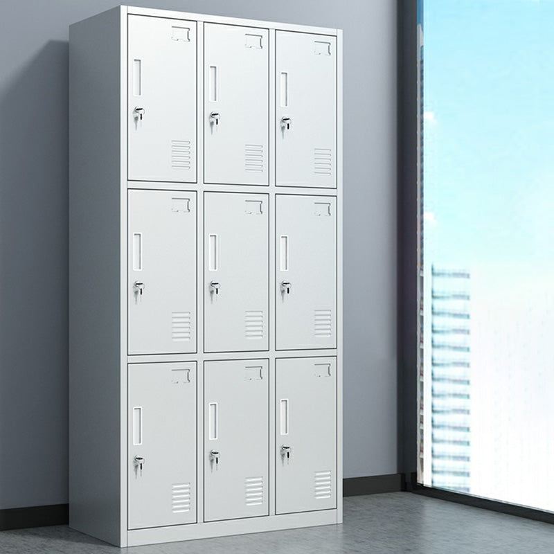 Armoire de rangement de porte à charnière en métal armoire grise contemporaine pour salle de bain