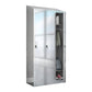 Chrome Steel Cabinet with Hinged Doors Modern Storage Cabinet for Bathroom