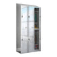 Chrome Steel Cabinet with Hinged Doors Modern Storage Cabinet for Bathroom