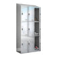 Chrome Steel Cabinet with Hinged Doors Modern Storage Cabinet for Bathroom
