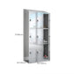 Chrome Steel Cabinet with Hinged Doors Modern Storage Cabinet for Bathroom