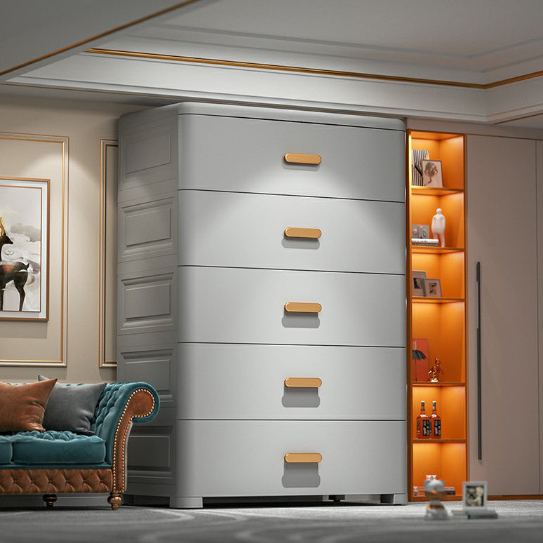 Modern Bedroom Matte Finish Cabinet Plastic Non-Hanging Armoire