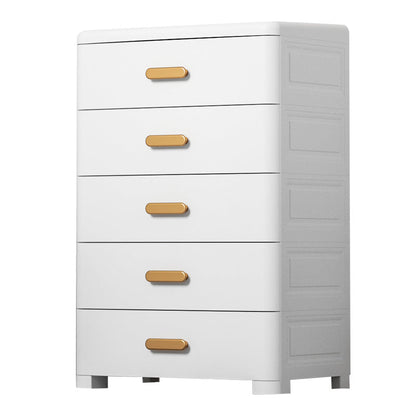 Modern Bedroom Matte Finish Cabinet Plastic Non-Hanging Armoire