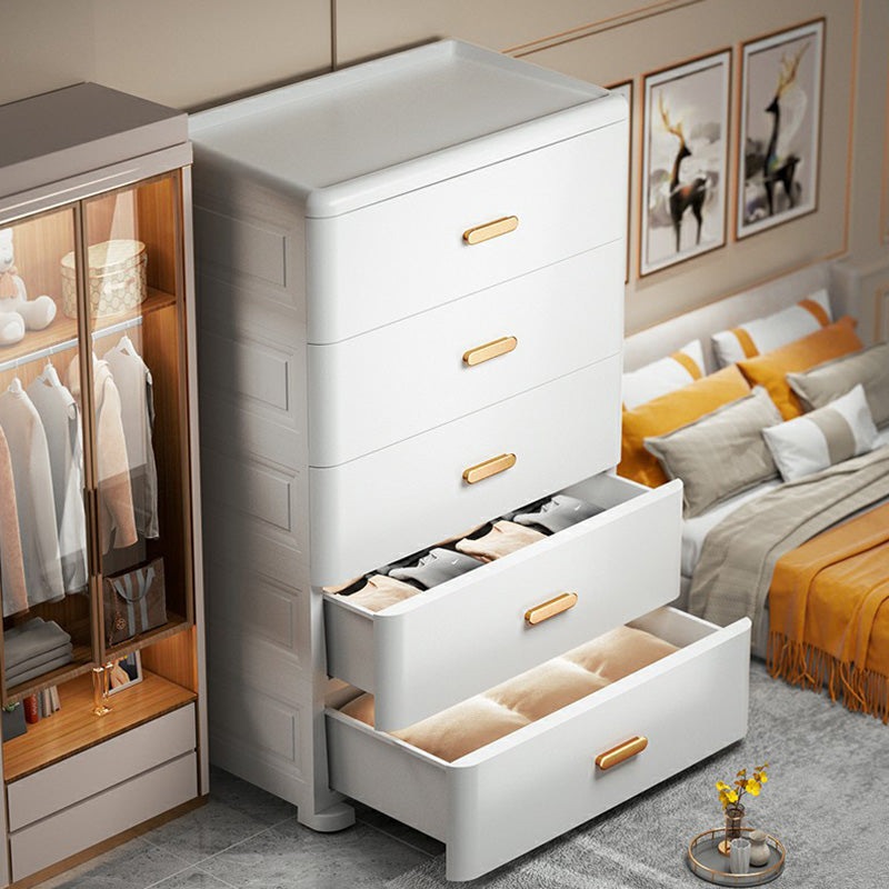 Modern Bedroom Matte Finish Cabinet Plastic Non-Hanging Armoire