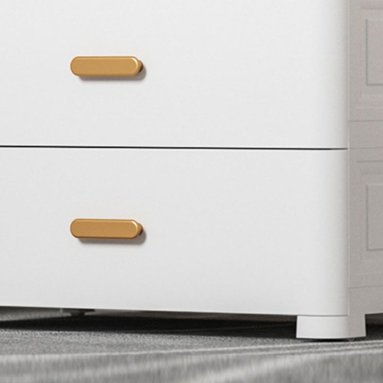 Modern Bedroom Matte Finish Cabinet Plastic Non-Hanging Armoire