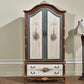 Coastal Wardrobe with Hinged Doors Matte Finish Wood Cabinet for Home