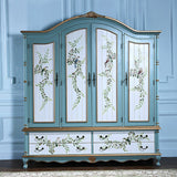 Coastal Wardrobe with Hinged Doors Matte Finish Wood Cabinet for Home