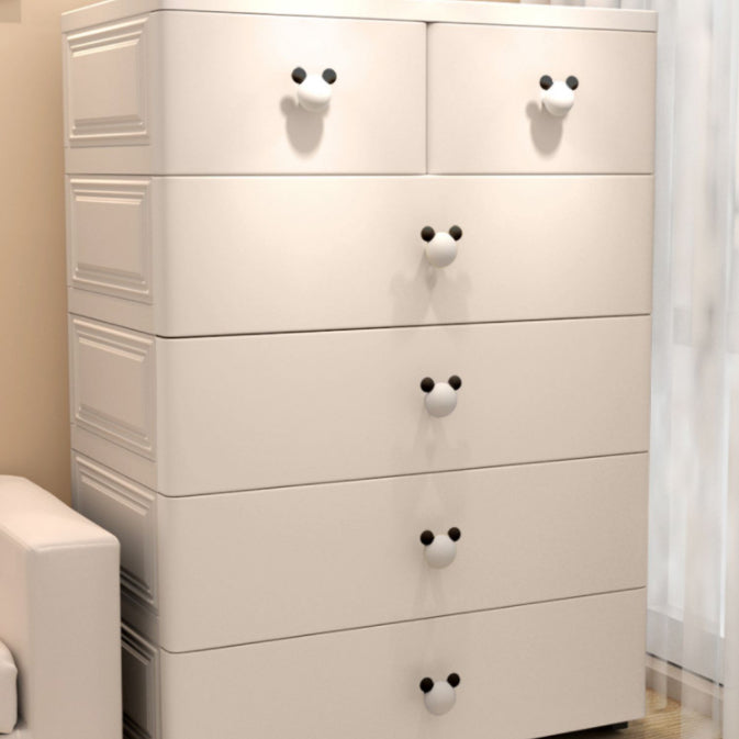 Armadio in plastica non ostacolo con cassetti contemporanei mobili per archiviazione interno