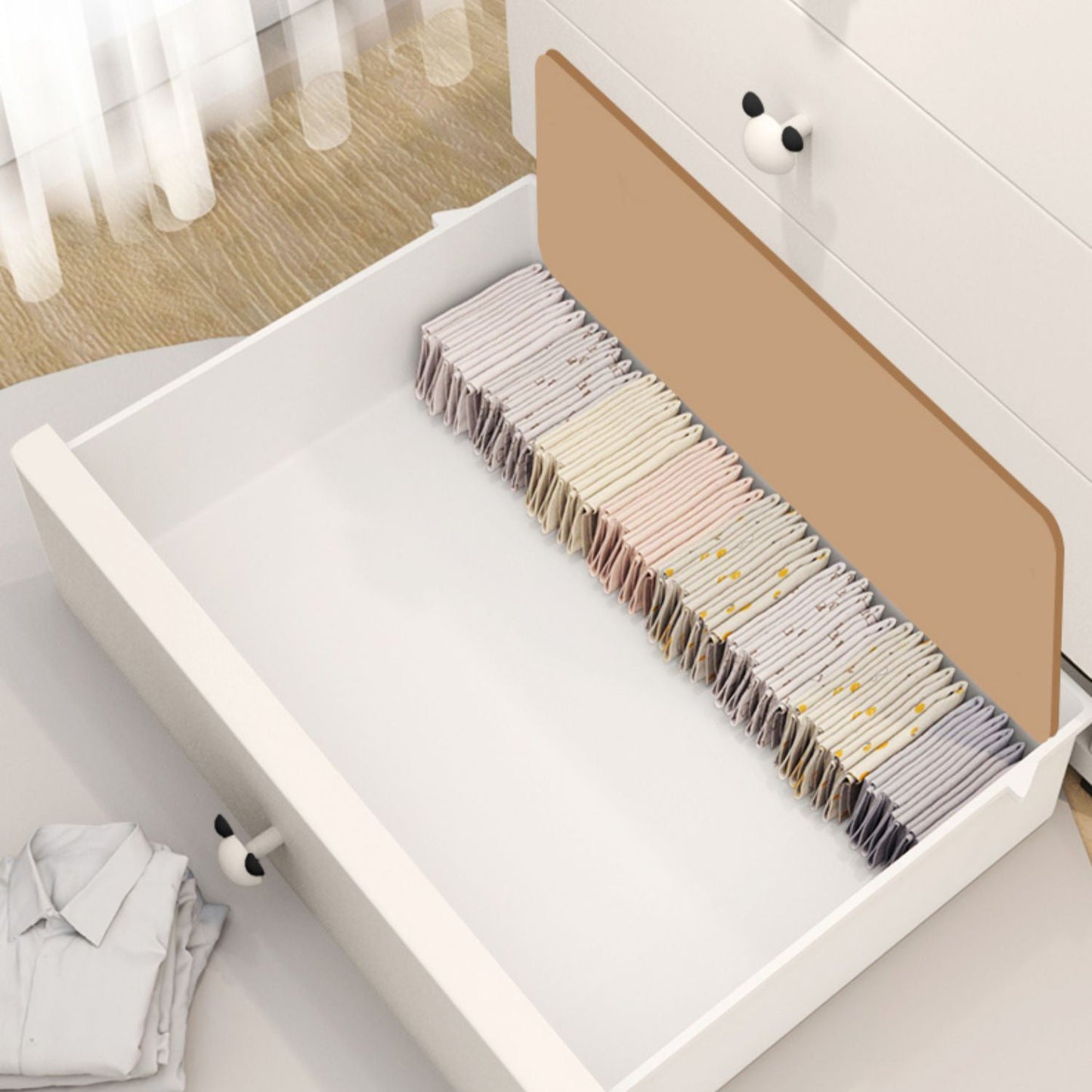 Armadio in plastica non ostacolo con cassetti contemporanei mobili per archiviazione interno