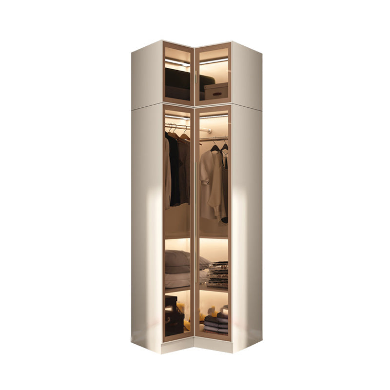 Armadio per armadio in vetro e legno con scaffali armadio moderno del guardaroba