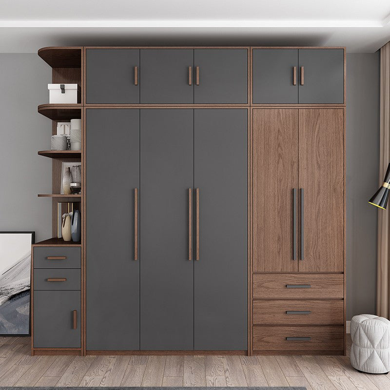 Hinged Wardrobe Cabinet Contemporary Wardrobe Closet with Garment Rod Clearhalo 'Armoires & Wardrobes' 'armoires_wardrobes' 'Bedroom Furniture' 'furn' 'furn_armoires_wardrobes' 'Furniture' 6651320