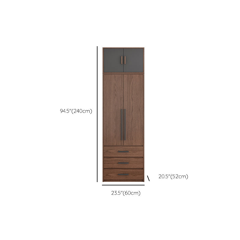 Hinged Wardrobe Cabinet Contemporary Wardrobe Closet with Garment Rod Clearhalo 'Armoires & Wardrobes' 'armoires_wardrobes' 'Bedroom Furniture' 'furn' 'furn_armoires_wardrobes' 'Furniture' 6651336