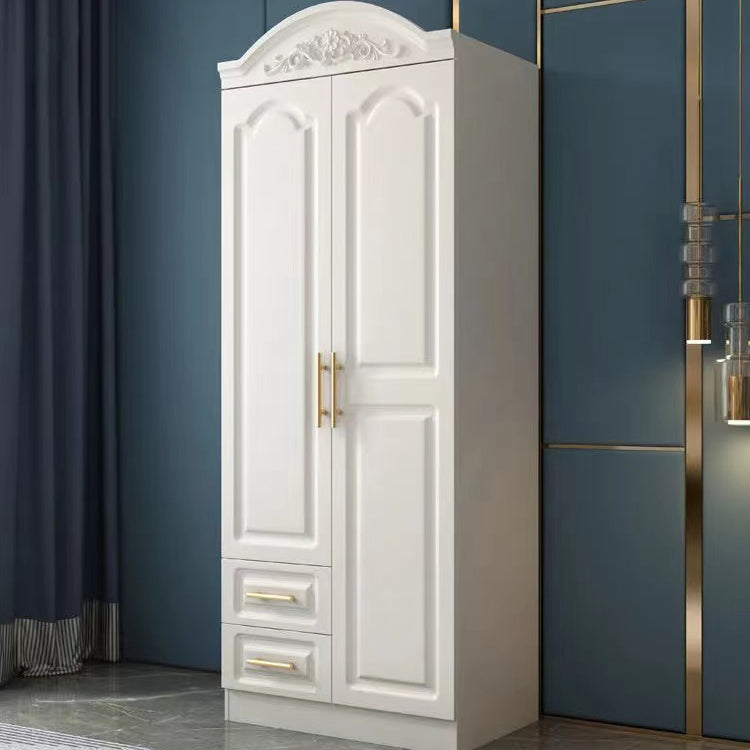 French Country Wardrobe Armoire White Wooden Wardrobe Cabinet 31.5"L x 20"W x 81"H Clearhalo 'Armoires & Wardrobes' 'armoires_wardrobes' 'Bedroom Furniture' 'furn' 'furn_armoires_wardrobes' 'Furniture' 6651339