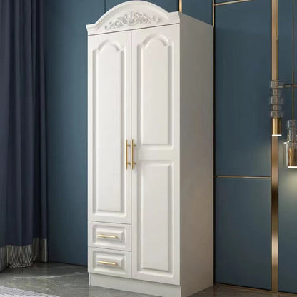 French Country Wardrobe Armoire White Wooden Wardrobe Cabinet 31.5"L x 20"W x 81"H Clearhalo 'Armoires & Wardrobes' 'armoires_wardrobes' 'Bedroom Furniture' 'furn' 'furn_armoires_wardrobes' 'Furniture' 6651339