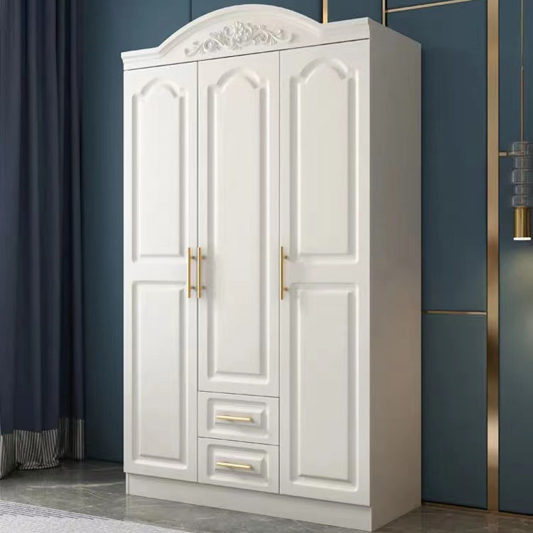 French Country Wardrobe Armoire White Wooden Wardrobe Cabinet 47"L x 20"W x 81"H Clearhalo 'Armoires & Wardrobes' 'armoires_wardrobes' 'Bedroom Furniture' 'furn' 'furn_armoires_wardrobes' 'Furniture' 6651340