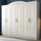 French Country Wardrobe Armoire White Wooden Wardrobe Cabinet 94.5"L x 20"W x 81"H Clearhalo 'Armoires & Wardrobes' 'armoires_wardrobes' 'Bedroom Furniture' 'furn' 'furn_armoires_wardrobes' 'Furniture' 6651348