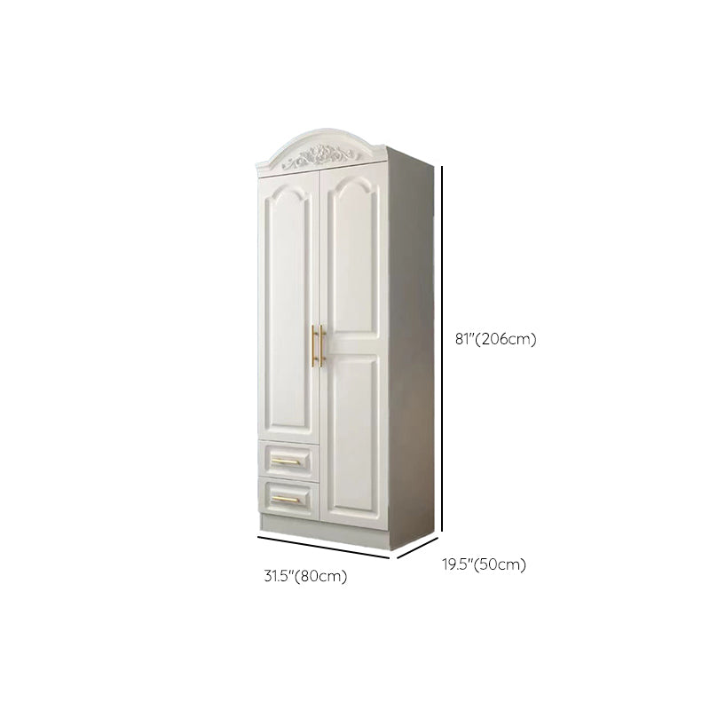 French Country Wardrobe Armoire White Wooden Wardrobe Cabinet Clearhalo 'Armoires & Wardrobes' 'armoires_wardrobes' 'Bedroom Furniture' 'furn' 'furn_armoires_wardrobes' 'Furniture' 6651349