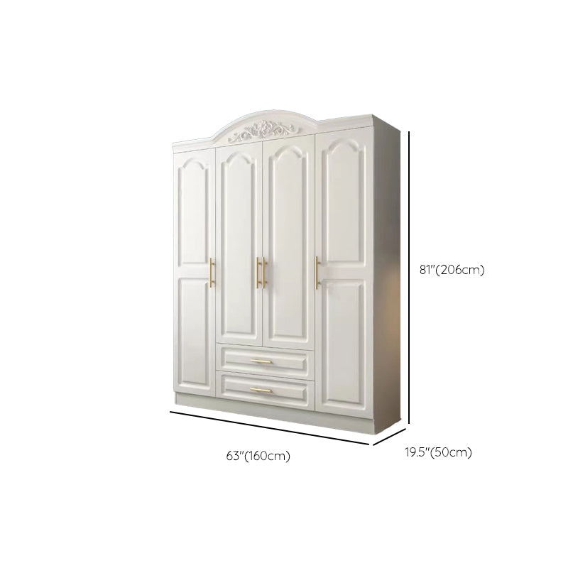 French Country Wardrobe Armoire White Wooden Wardrobe Cabinet Clearhalo 'Armoires & Wardrobes' 'armoires_wardrobes' 'Bedroom Furniture' 'furn' 'furn_armoires_wardrobes' 'Furniture' 6651351