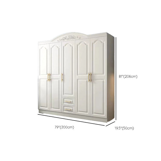 French Country Wardrobe Armoire White Wooden Wardrobe Cabinet Clearhalo 'Armoires & Wardrobes' 'armoires_wardrobes' 'Bedroom Furniture' 'furn' 'furn_armoires_wardrobes' 'Furniture' 6651352