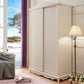 Wooden Wardrobe Cabinet White Wardrobe Closet with Garment Rod