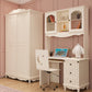 Wooden Wardrobe Cabinet White Wardrobe Closet with Garment Rod