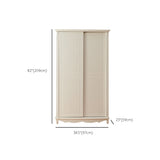 Wooden Wardrobe Cabinet White Wardrobe Closet with Garment Rod