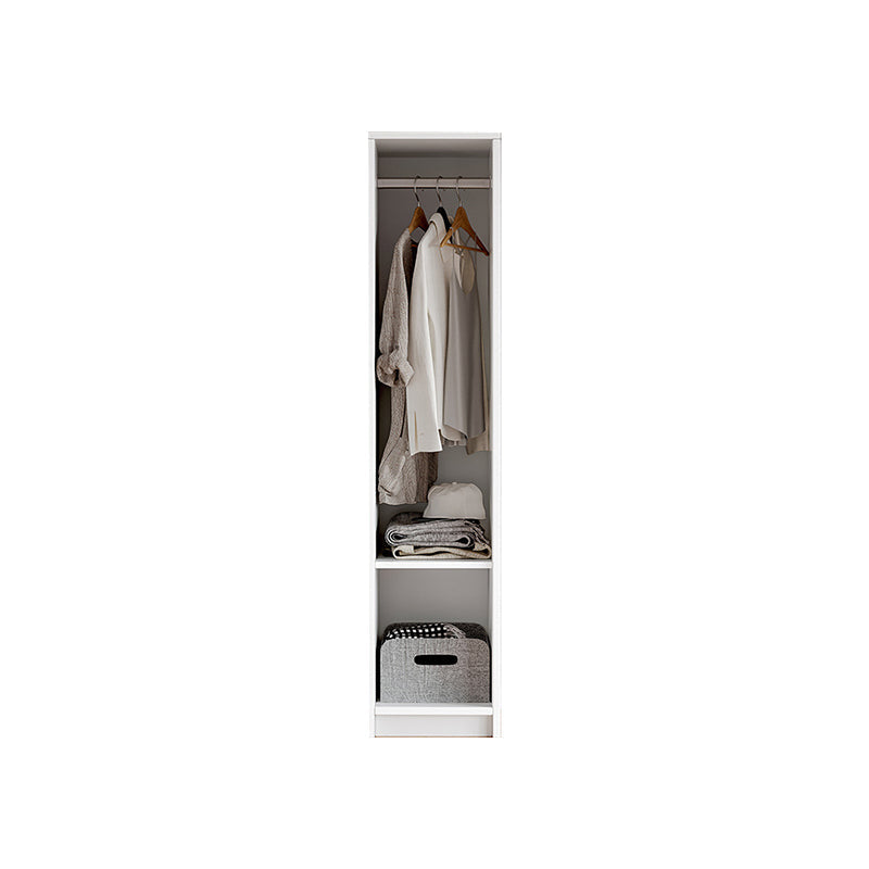 White Wardrobe Armoire with Shelves Engineered Wood Wardrobe Cabinet