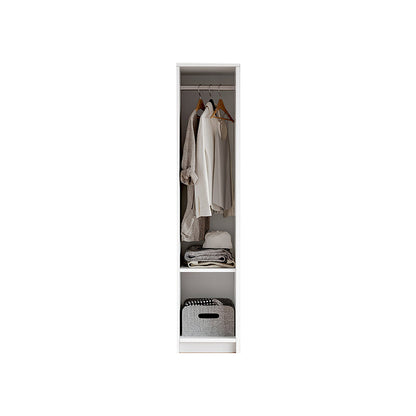White Wardrobe Armoire with Shelves Engineered Wood Wardrobe Cabinet