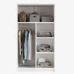 White Wardrobe Armoire with Shelves Engineered Wood Wardrobe Cabinet