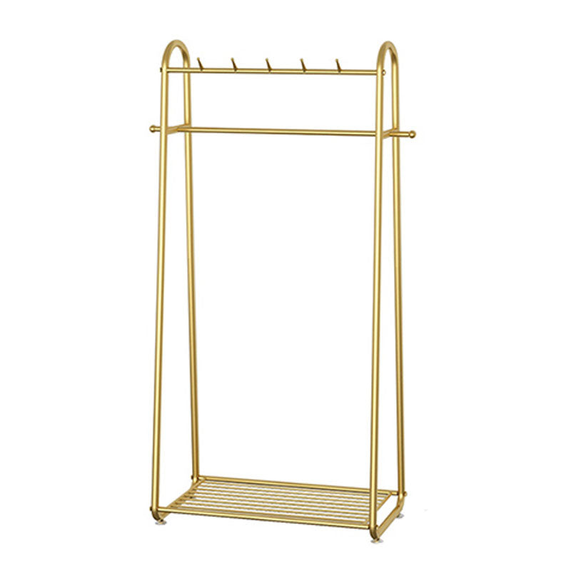 Glam Coat Rack Metal Framed Hanging Rail and Lower Shelf Coat Hanger Clearhalo 'Entry & Mudroom Furniture' 'furn' 'furn_hall_tree_coat_racks' 'Furniture' 'Hall Trees & Coat Racks' 'hall_tree_coat_racks' 6651531