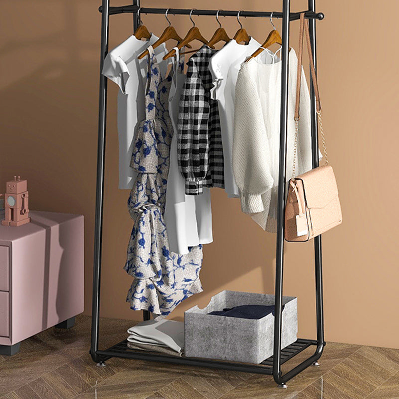Glam Coat Rack Metal Framed Hanging Rail and Lower Shelf Coat Hanger Clearhalo 'Entry & Mudroom Furniture' 'furn' 'furn_hall_tree_coat_racks' 'Furniture' 'Hall Trees & Coat Racks' 'hall_tree_coat_racks' 6651534