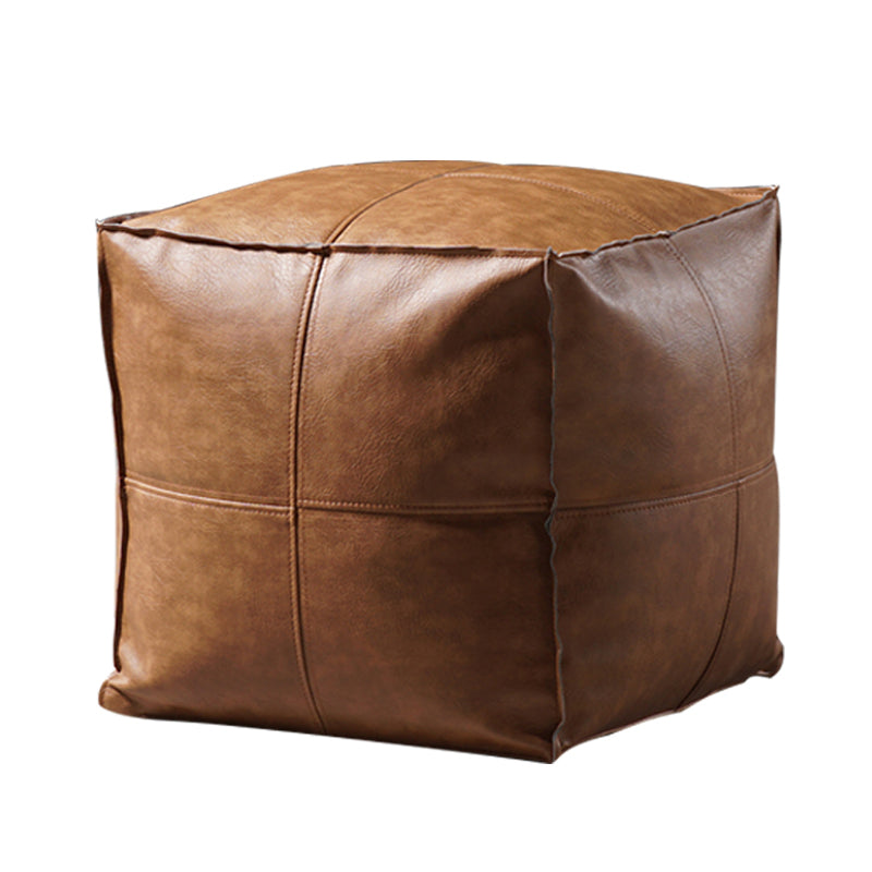 Modern Square Pouf Leather Water Resistant Pouf for Living Room Clearhalo 'furn' 'furn_ottomans_poufs' 'Furniture' 'Living Room Furniture' 'Ottomans & Poufs' 'ottomans_poufs' 6651698