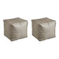 Modern Square Pouf Leather Water Resistant Pouf for Living Room Grey 2 Piece Set Clearhalo 'furn' 'furn_ottomans_poufs' 'Furniture' 'Living Room Furniture' 'Ottomans & Poufs' 'ottomans_poufs' 6651699