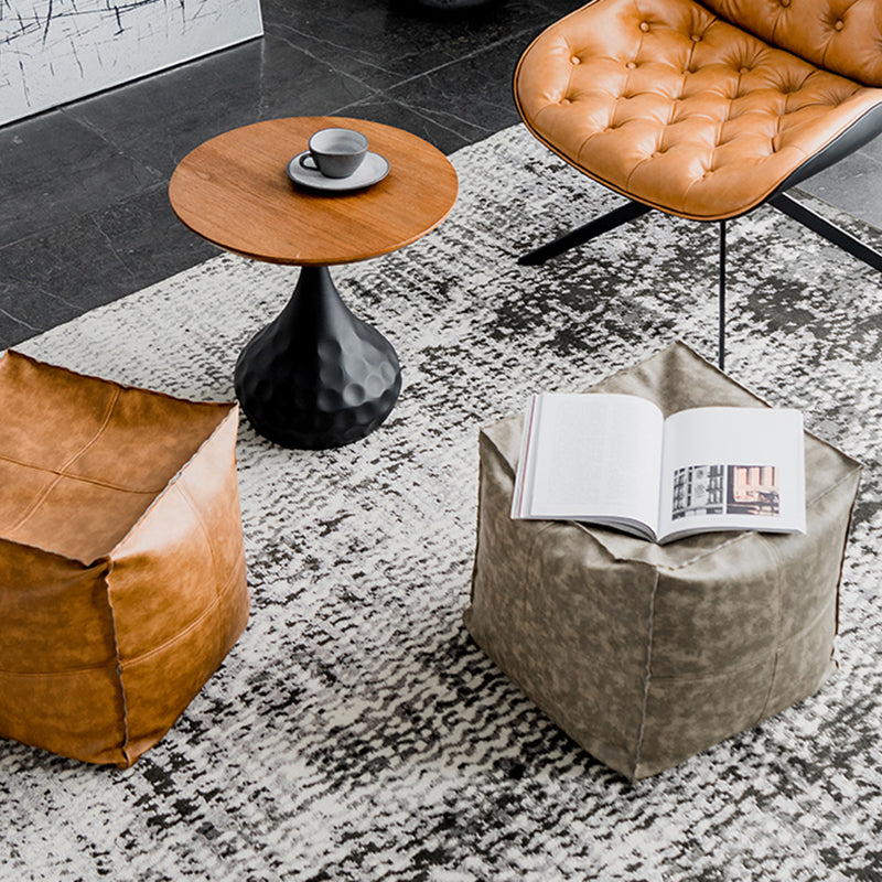 Modern Square Pouf Leather Water Resistant Pouf for Living Room Clearhalo 'furn' 'furn_ottomans_poufs' 'Furniture' 'Living Room Furniture' 'Ottomans & Poufs' 'ottomans_poufs' 6651713