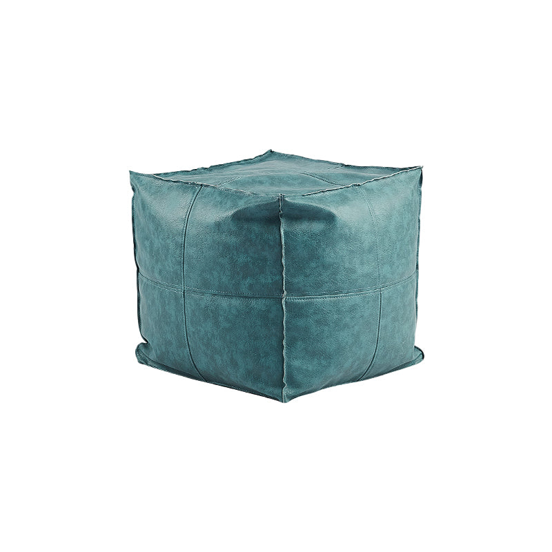 Modern Square Pouf Leather Water Resistant Pouf for Living Room Blue 1 Piece Clearhalo 'furn' 'furn_ottomans_poufs' 'Furniture' 'Living Room Furniture' 'Ottomans & Poufs' 'ottomans_poufs' 6651714