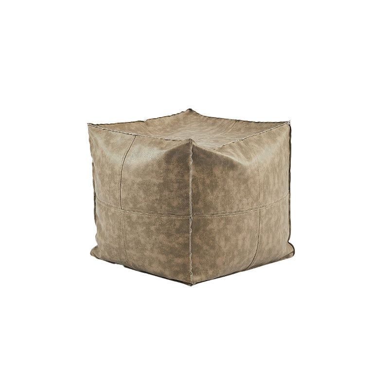 Modern Square Pouf Leather Water Resistant Pouf for Living Room Brown 1 Piece Clearhalo 'furn' 'furn_ottomans_poufs' 'Furniture' 'Living Room Furniture' 'Ottomans & Poufs' 'ottomans_poufs' 6651732