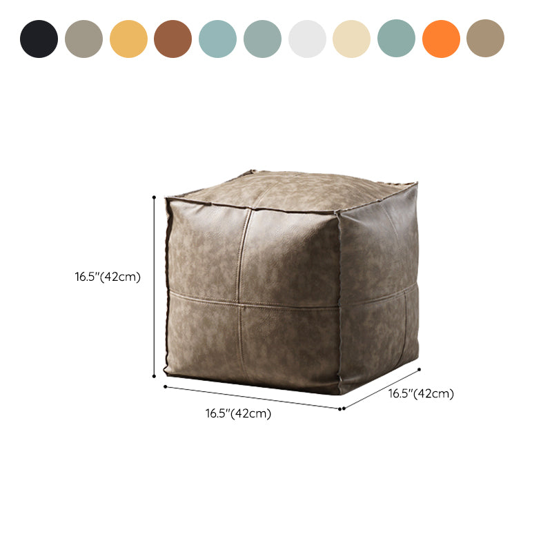 Modern Square Pouf Leather Water Resistant Pouf for Living Room Clearhalo 'furn' 'furn_ottomans_poufs' 'Furniture' 'Living Room Furniture' 'Ottomans & Poufs' 'ottomans_poufs' 6651735
