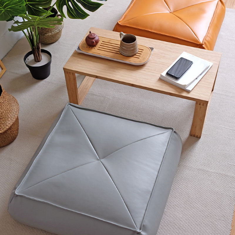 Modern Pouf Ottoman PU Leather Upholstered Solid Color Tear Resistant Square Ottoman Clearhalo 'furn' 'furn_ottomans_poufs' 'Furniture' 'Living Room Furniture' 'Ottomans & Poufs' 'ottomans_poufs' 6651738