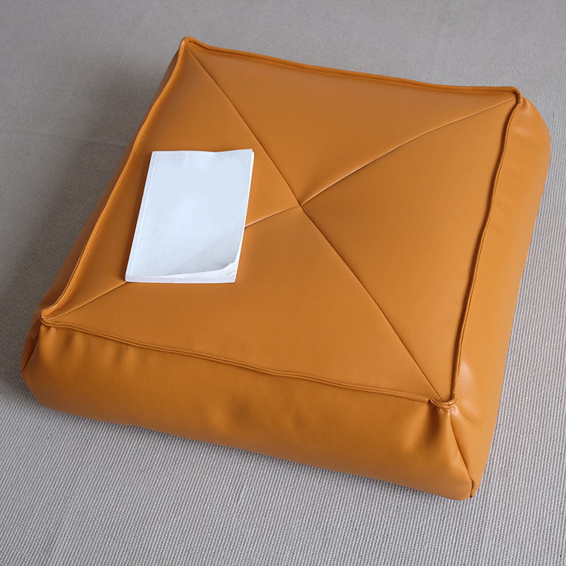 Modern Pouf Ottoman PU Leather Upholstered Solid Color Tear Resistant Square Ottoman Clearhalo 'furn' 'furn_ottomans_poufs' 'Furniture' 'Living Room Furniture' 'Ottomans & Poufs' 'ottomans_poufs' 6651754