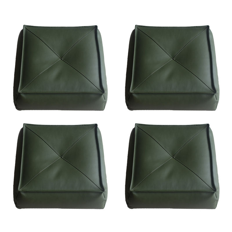 Modern Pouf Ottoman PU Leather Upholstered Solid Color Tear Resistant Square Ottoman Green 4 Piece Set Clearhalo 'furn' 'furn_ottomans_poufs' 'Furniture' 'Living Room Furniture' 'Ottomans & Poufs' 'ottomans_poufs' 6651756